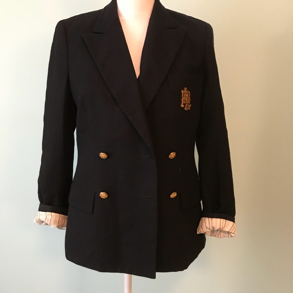 Lauren Ralph Lauren Black Blazer Gold Buttons 6P